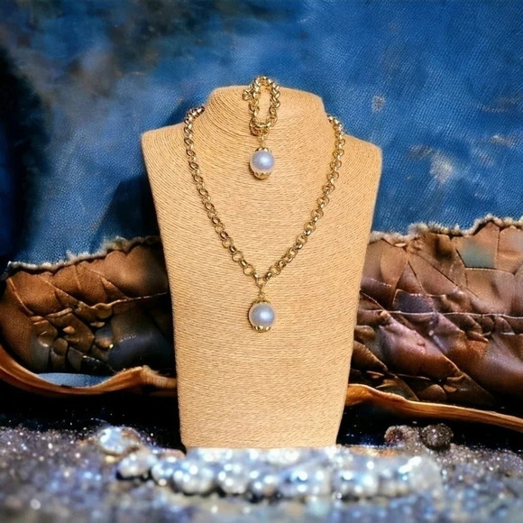 🆕️ Turkish Handmade 24K Gold Plated Brass Artisanal Fine Statement Jewelry Set - Picture 1 of 15